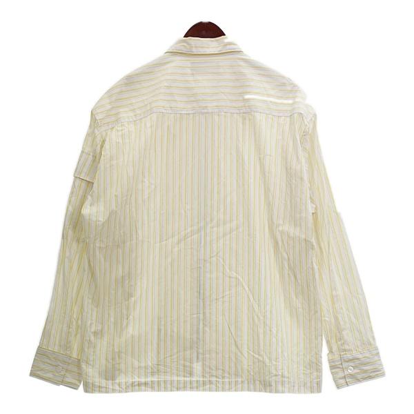 UNUSED 23ss ジップアップストライプシャツ 美品 長袖 コットン