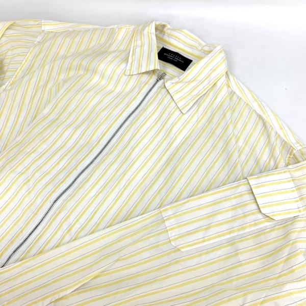 UNUSED 23ss ジップアップストライプシャツ 美品 長袖 コットン