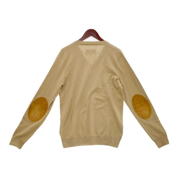 Maison Margiela 15AW エルボーパッチ Vネック ニット セーター レザー 