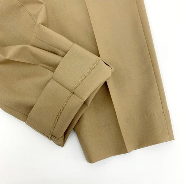 マーカ　テーパードトラウザー　スラックス　ウール　ベージュ　サイズ2 マーカテーパードトラウザースラックスウールベージュサイズ2