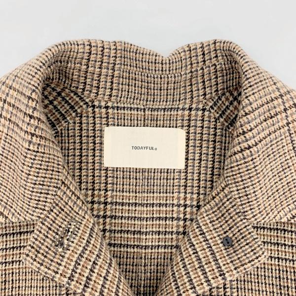 todayful ステンカラーチェックコート38