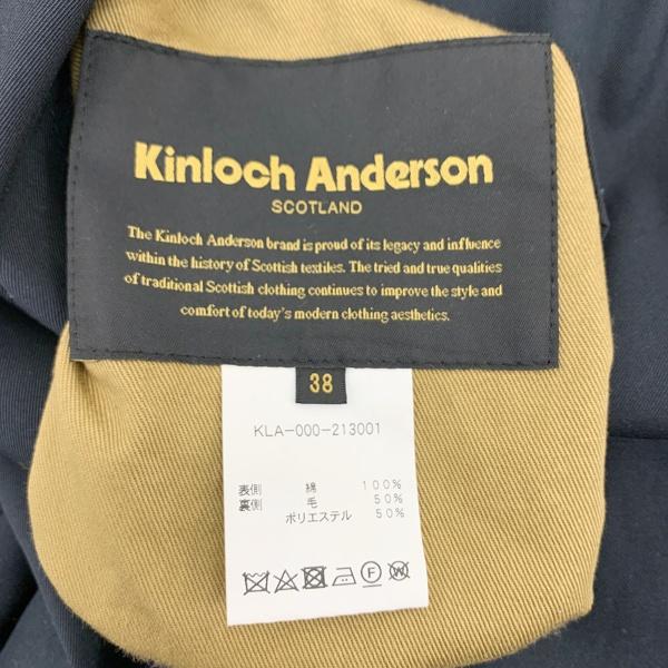 【美品】キンロックアンダーソン ステンカラーコート リバーシブル 一枚袖 黒 L Kinloch Anderson キンロックアンダーソン リバーシブルコート