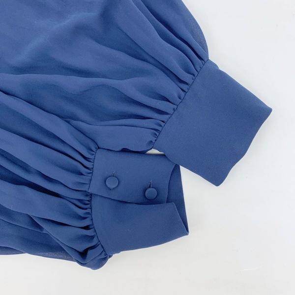 Lune（ブレゲ） L'UNE リュンヌ 配色プリーテッドフリルブラウス