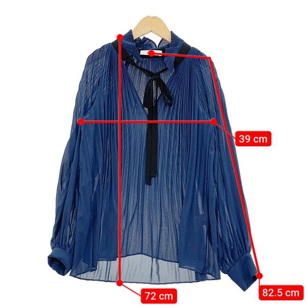 Lune（ブレゲ） L'UNE リュンヌ 配色プリーテッドフリルブラウス