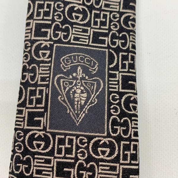 GUCCI（グッチ） シルク ネクタイ GG柄 幾何学 美品 イタリア製 通勤 