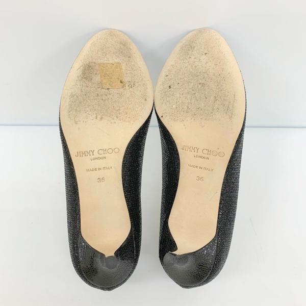 JIMMY CHOO ジミーチュウ グリッター オープントゥ パンプス