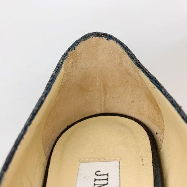 JIMMY CHOO ジミーチュウ グリッター オープントゥ パンプス