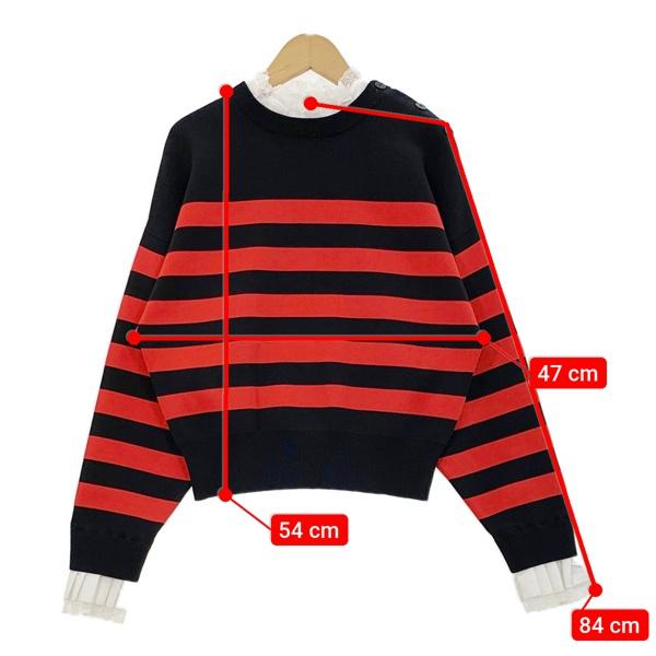 nagonstans ナゴンスタンス 23AW frill border pullover ボーダー 