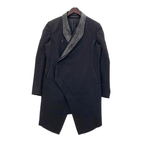 MA JULIUS 14AW ウール レザー 切替 ロングコート 480COM3