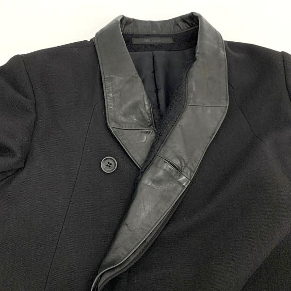 MA JULIUS コート MA JULIUS 14AW ウール レザー 切替 ロングコート 480COM3 ダブル