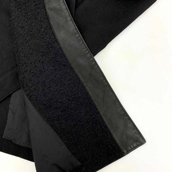 MA JULIUS 14AW ウール レザー 切替 ロングコート 480COM3 ダブル