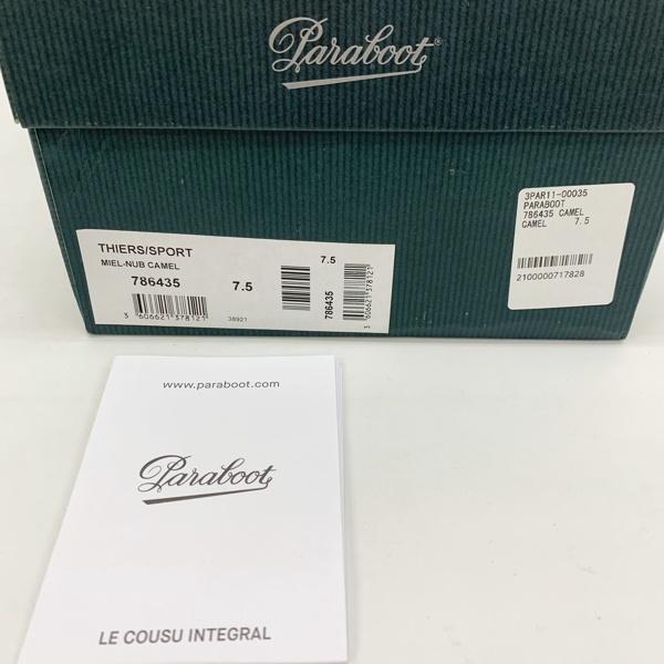 Paraboot THIERS ティエール デッキシューズ ヌバック レザー 本革 Uチップ 786435 箱付き メンズ サイズ7 1/2 ブラウン パラブーツ 靴 DF15216■ BOA 介護靴 バンコク限定
