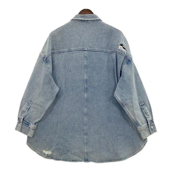 Loungedress ラウンジドレス ダメージデニムシャツ LDZ1032204A0001 長袖 レディース フリーサイズ ブルー インディゴ トップス DL18053■の画像