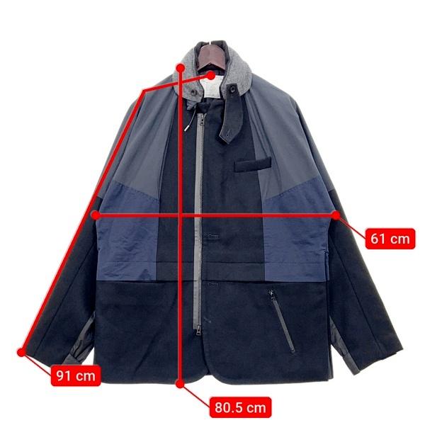 sacai（サカイ） ウール メルトン ジャケット ブルゾン Wool Melton