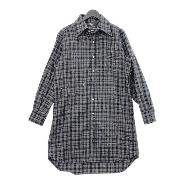 Roen（ロエン） シャツ 長袖 チェック ロング丈 スカル スタッズ