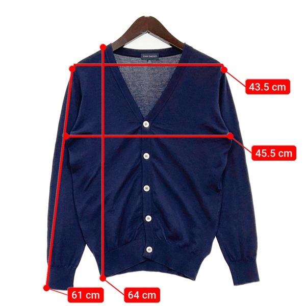英国製 JOHN SMEDLEY ジョンスメドレー　カーディガン ネイビー　L JOHN SMEDLEY（ジョンスメドレー） シーアイランドコットン