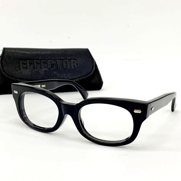 EFFECTOR エフェクター fuzz ファズ メガネ 度なし 日本製 8mm厚 メンズ ブラック 眼鏡 DF17933■