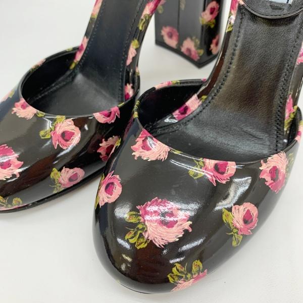 PRADA プラダ　フラワーサンダル　花柄　37 PRADA（プラダ） 花柄 パンプス サンダル シューズ パテント