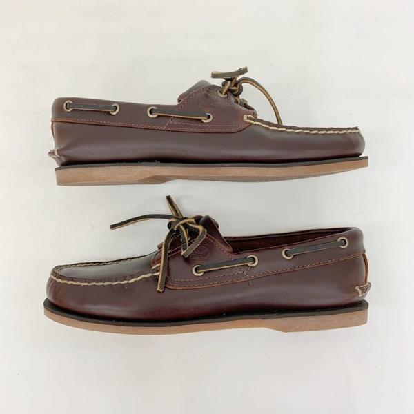 ティンバーランド ダークブラウン レザー デッキシューズ Timberland