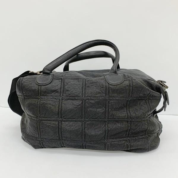 Giorgio Armani 黒 レザーボストンバッグ GIORGIO ARMANI ジョルジオアルマーニ ボストンバッグ 鞄 カバン