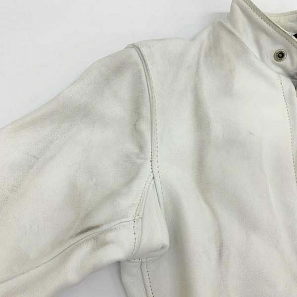 schott シングルライダース ホワイトレザー ライナー付き 40 schott シングルライダース ホワイトレザー ライナー付き 40 - メルカリ