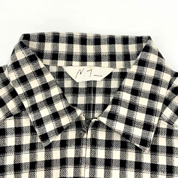 アンセルム　チェック ジップアップシャツ　ショートプルゾン ANCELLM（アンセルム） チェック ジップアップシャツ CHECK SHORT