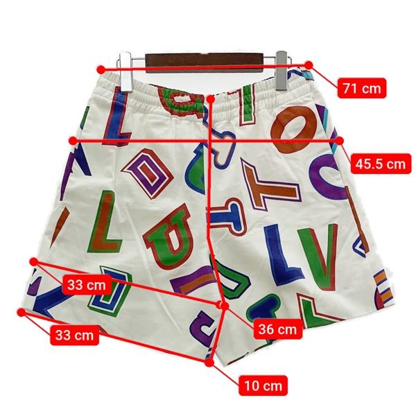 【極美品、レア】ルイヴィトン NBAコラボ ハーフパンツ　白 L LOUIS VUITTON（ルイ・ヴィトン） LOUIS VUITTON NBA ショートパンツ