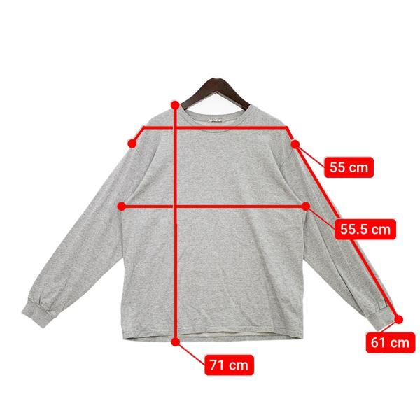 オーラリー 長袖カットソー サイズ1 S美品 AURALEE (オーラリー) コットン 無地 ハイネック 長袖 Tシャツ