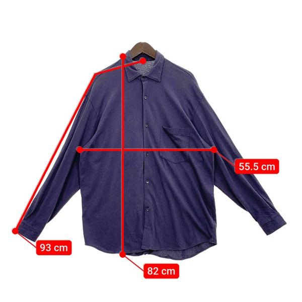 シャツ COMOLI コットンジャージ コモリシャツ ネイビーsize2