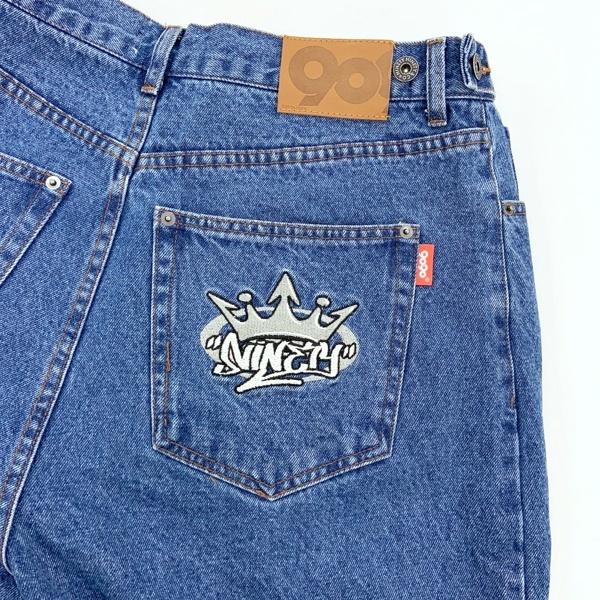 9090 ナインティナインティ デニムパンツ ジーンズ Gパン King Logo