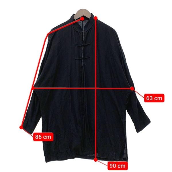 ヨウジヤマモトプールオム チャイナロングシャツ HG-B62-216 サイズ2 Yohji Yamamoto（ヨウジヤマモト） チャイナシャツ ロングシャツ NN