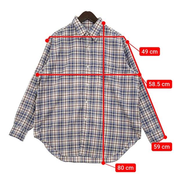 A.PRESSE アプレッセ フレンネルシャツ チェックシャツ 22AW 美品 22AAP-02-06HA 羽織り メンズ サイズ1 ブルー系 トップス DM19120■の画像