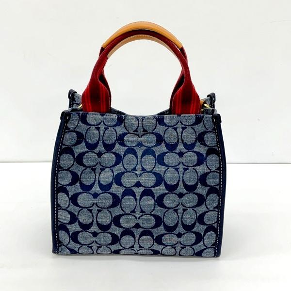 【極美品/カード付】コーチ 3663 シャンブレー トート2way ハンドバッグ COACH（コーチ） 2WAY トート 22 シグネチャー シャンブレー