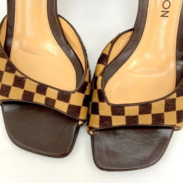 LOUIS VUITTON（ルイ・ヴィトン） ダミエ ハラコ サンダル ミュール
