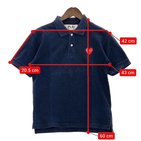 【極美品】 COMME des GARCON CDG ハート ポロシャツ COMME des GARCONS（コムデギャルソン） ポロシャツ ハートロゴ メンズ