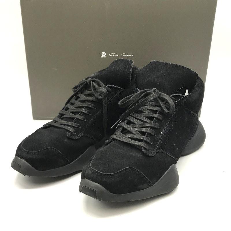 【ラッピング無料】 新品RickOwensリックオウエンスadidasアディダスランナースウェード黒 - スニーカー