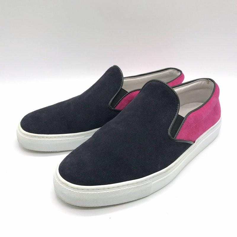 エーエムビー スリッポン シューズ スニーカー スエード バイカラー メンズ サイズ42 26 5cm相当 ネイビー ピンク Amb 靴 321 1 サンステップ Yahoo 店 通販 Yahoo ショッピング