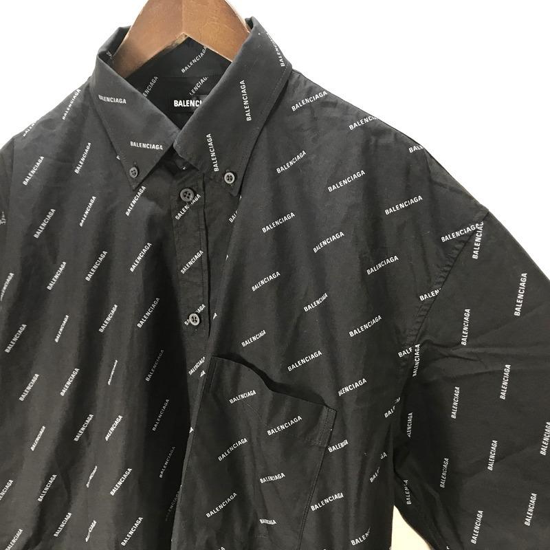 バレンシアガ ロゴ総柄半袖 総柄 半袖 ボタンシャツ シャツ 534332 