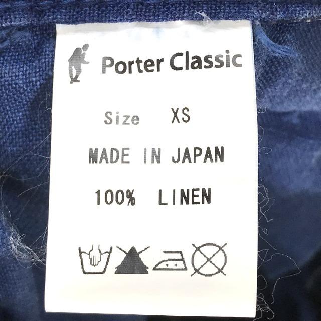 ポータークラシック デニムショーツ インディゴ リネン100% ロゴパッチ