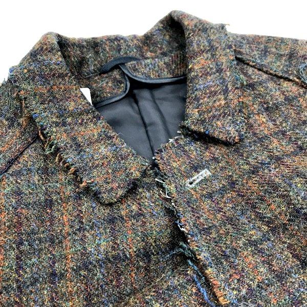 FILL THE BILL×HARRIS TWEED BALMACAAN COAT チェック ウール コート 