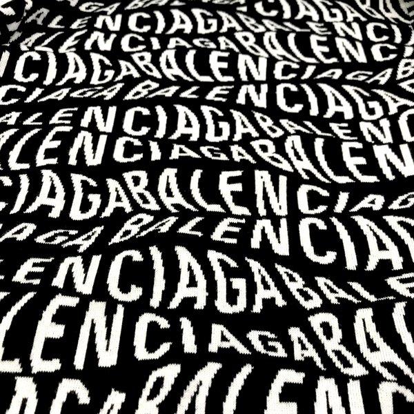 BALENCIAGA 19AW 総柄ロゴ ニット セーター ロゴウェーブ クルー BALENCIAGA 19AW 総柄ロゴ ニット セーター ロゴウェーブ クルー