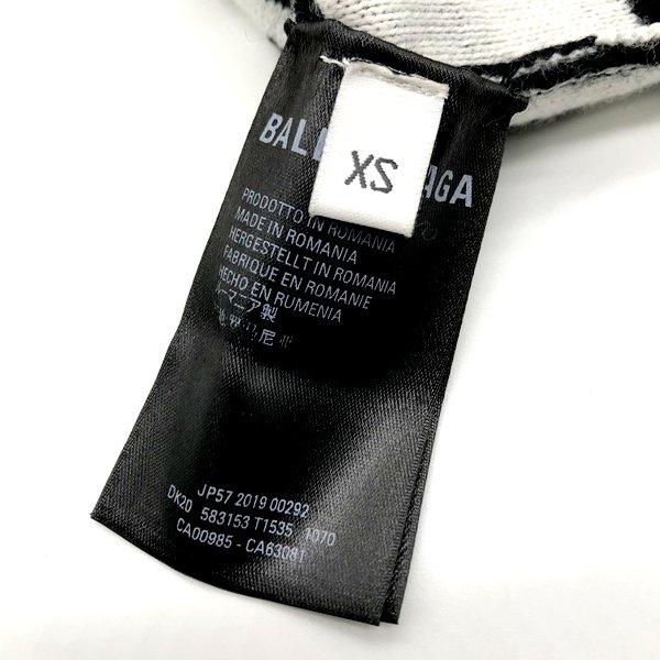BALENCIAGA 19AW 総柄ロゴ ニット セーター ロゴウェーブ クルー BALENCIAGA 19AW 総柄ロゴ ニット セーター ロゴウェーブ クルー
