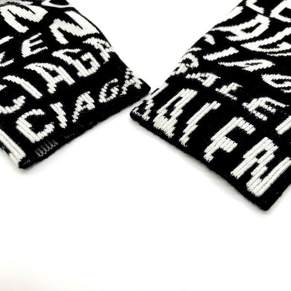 BALENCIAGA 19AW 総柄ロゴ ニット セーター ロゴウェーブ クルー BALENCIAGA 19AW 総柄ロゴ ニット セーター ロゴウェーブ クルー