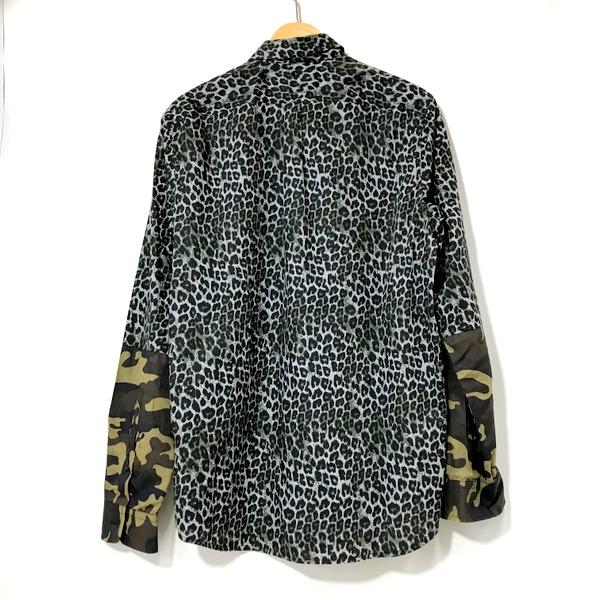 DIESEL レオパード柄 コットン 長袖シャツ ヒョウ柄 レオパード 迷彩 