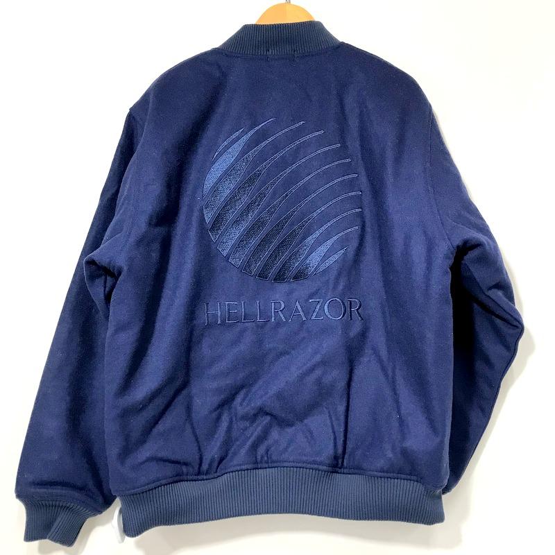 HELLRAZOR EMB LOGO FULLMELTON STADIUM JACKET NAVY スタジアム HELLRAZOR EMB LOGO FULLMELTON STADIUM JACKET NAVY スタジアム
