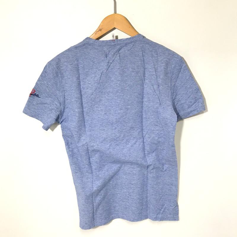 MONCLER MAGLIA T-SHIRT クルーネック コットン 半袖カットソー Tシャツ カジュアル メンズ Sサイズ ブルー系 モンクレール トップス A2567◆｜sunstep｜02