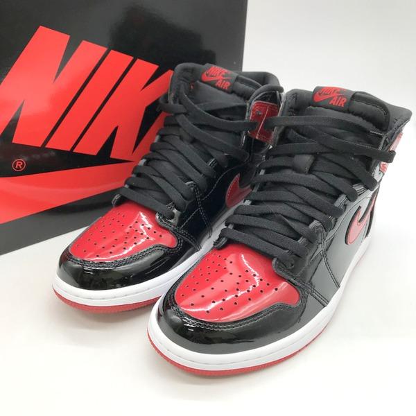 NIKE 訳あり AIR JORDAN 1 RETRO HIGH OG Patent Bred AJ1 555088-063  