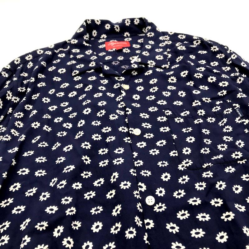 Supreme プリント オープンカラー レーヨン シャツ 花柄 長袖 メンズ L 