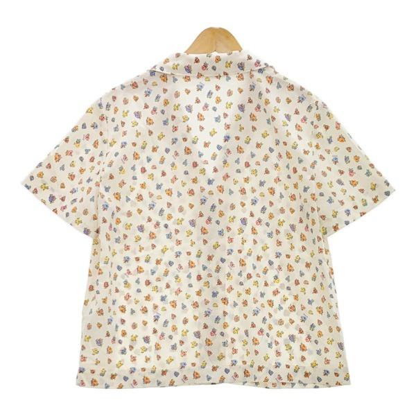 コーチ C9792 フローラル ボタンダウン オープンカラー 半袖 シャツ ブラウス 美品 花柄 フラワー 開襟 レディース Mサイズ