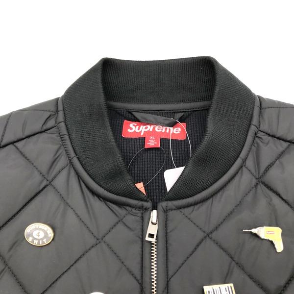 新品同様 Supreme Pins Quilted Work Vest Black ピンズ クウィルティドワークベスト メンズ XLサイズ ブラック シュプリーム アウター A3097◆｜sunstep｜04